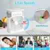 Desk Fan Night Light Rechargeable Portable Fan Electric Desktop 5 Holes Fans for Room Led USB Household Use Water Mist Mini Home