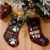 Christmas Socks Pet Plaid Gift Bag Alphabet Socks, Alphabet