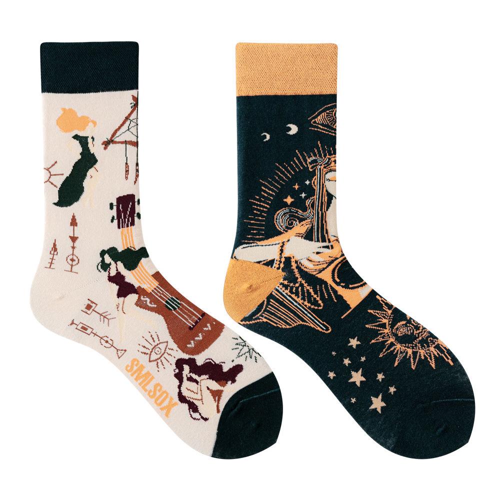 Calzini AB Asimmetrici Trendy Divertenti per Coppia Anatra Mandarina Colorati Calzini a Mezza Gamba SMLSOX