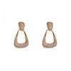 Pinkdudu Vintage Glass Geometric Block Zircon Earrings Trendy Drop Earrings Women Jewelry PD2373