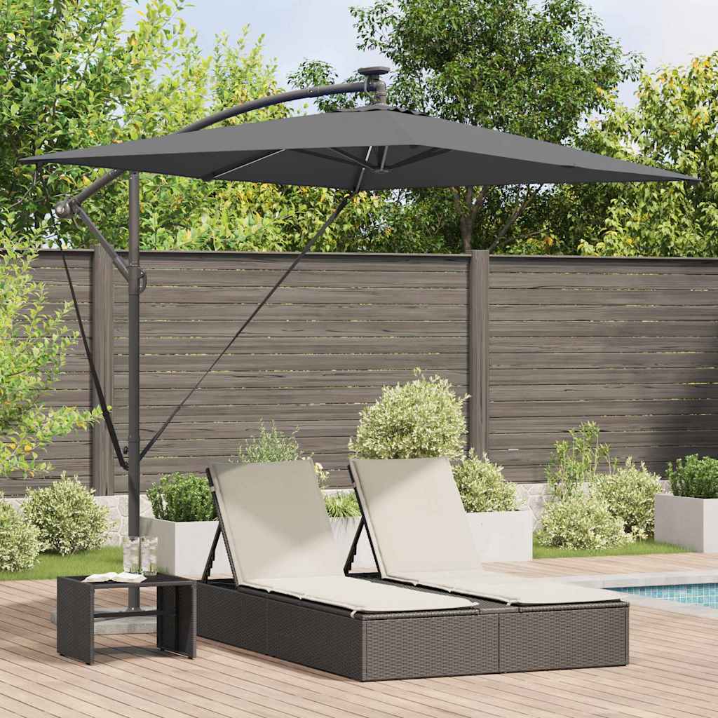LED Strip Light Sun Umbrella Anthracite 294 X 200 X 270 Cm
