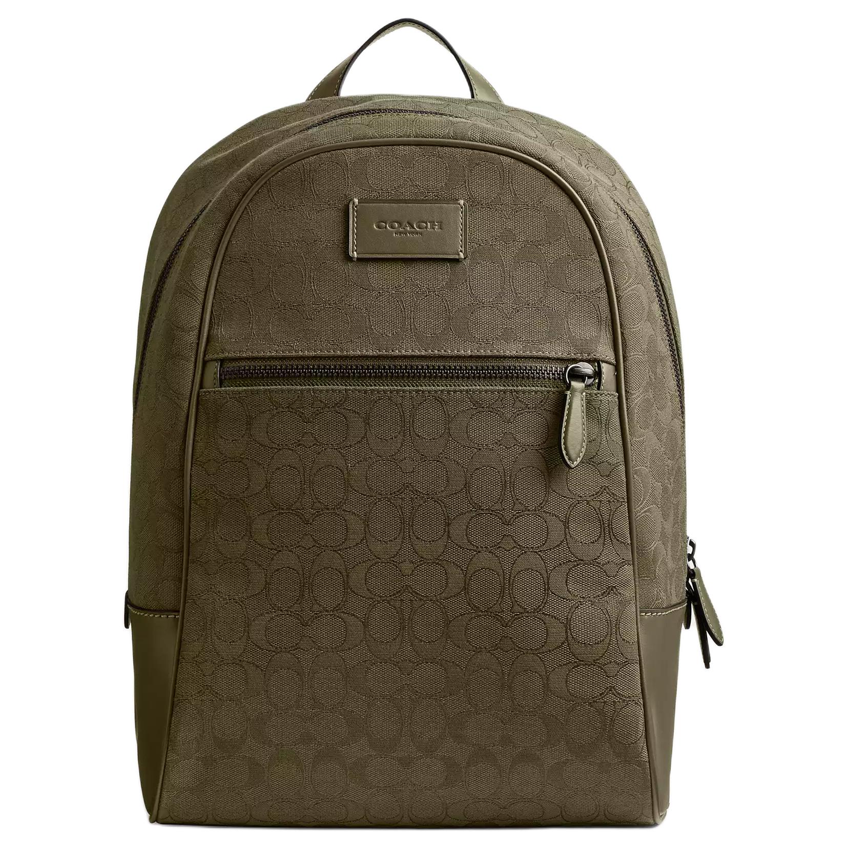 

Coach Theo 27 Classic Monogram Leather Backpack Large Men Backpack Olive CAK98-RM3 Basic Set (Bag+Dust Bag)