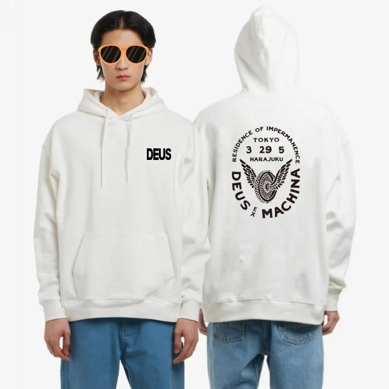 Men And Women Sweatshirt Letter Print Hooded DEUS EX MACHINA Pullovers Korean Fashion Loose Casual Hoodies Pullover Clothing BMX