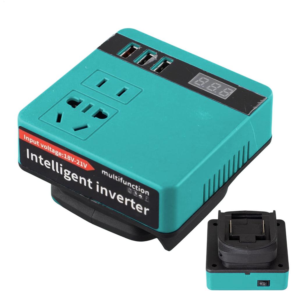 

Литий-ионный инвертор Power Bank 18 В 21 В на 110 В 220 В для дома, умный трансформатор, инвертор для работы на открытом воздухе с дисплеем тока