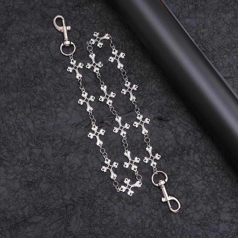 

Men s Hip Hop Metal Waist Chain Cross Design Jeans Accessory