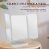 LED Trifold Makeup Mirror +2X +3X Magnification 3 Adjustable Color Temperatures Stepless