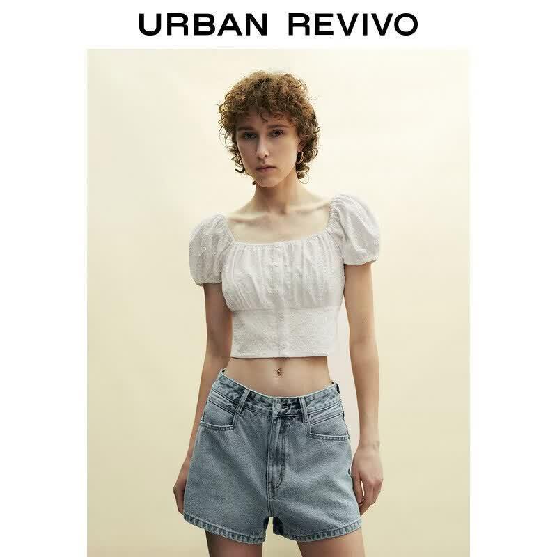UR2026 Summer Embroidered Textured Blouse L