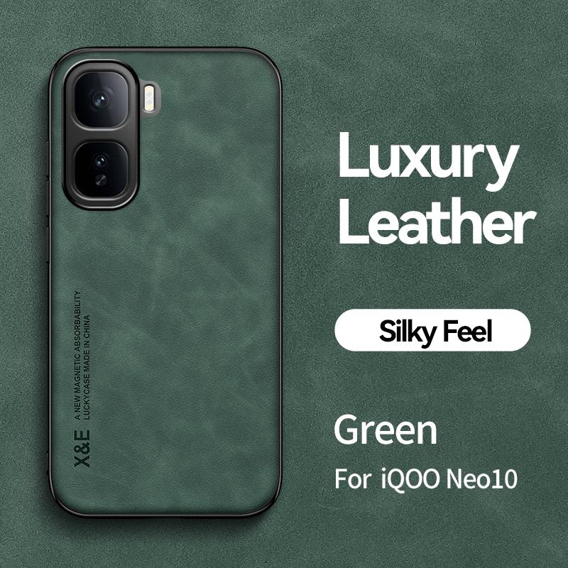 For VIVO iQOO Neo 10 Built-in Magnetic Wear-Resistant Anti-Drop Lens All-Inclusive Lamb Leather Phone Case