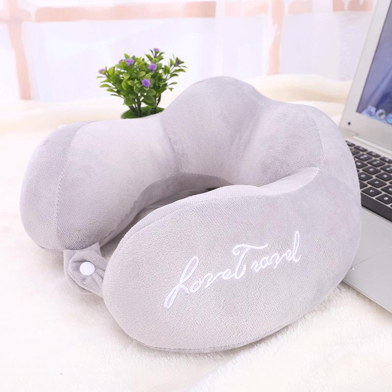 Cute U-Shaped Neck Support Pillow for Travel & Nap - Cartoon Design