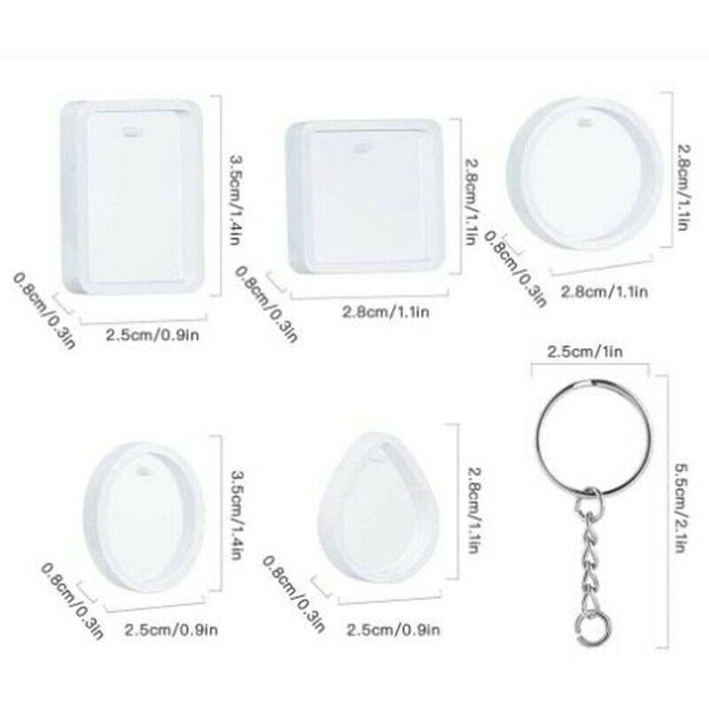 20PCS Craft Accessories Keyrings Keychain Pendant Silicone Mould Kit Resin Mold