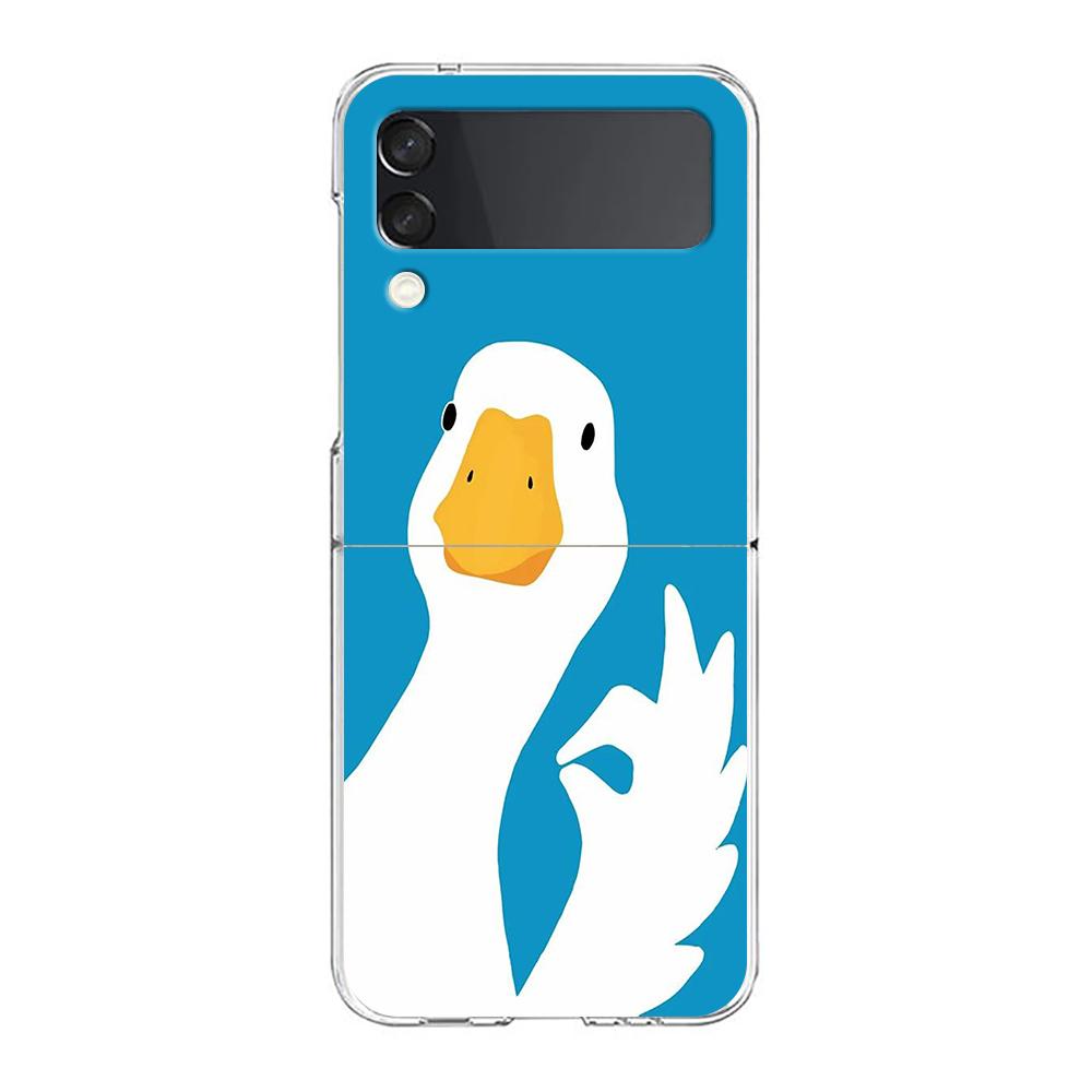 

Big Goose Phone Case For Samsung Galaxy Z Flip 6 ZFlip5 5G Transaprent Clear Cover For Samsung ZFlip4 Z Flip 3 cute Animal Funda Galaxy ZFlip 4