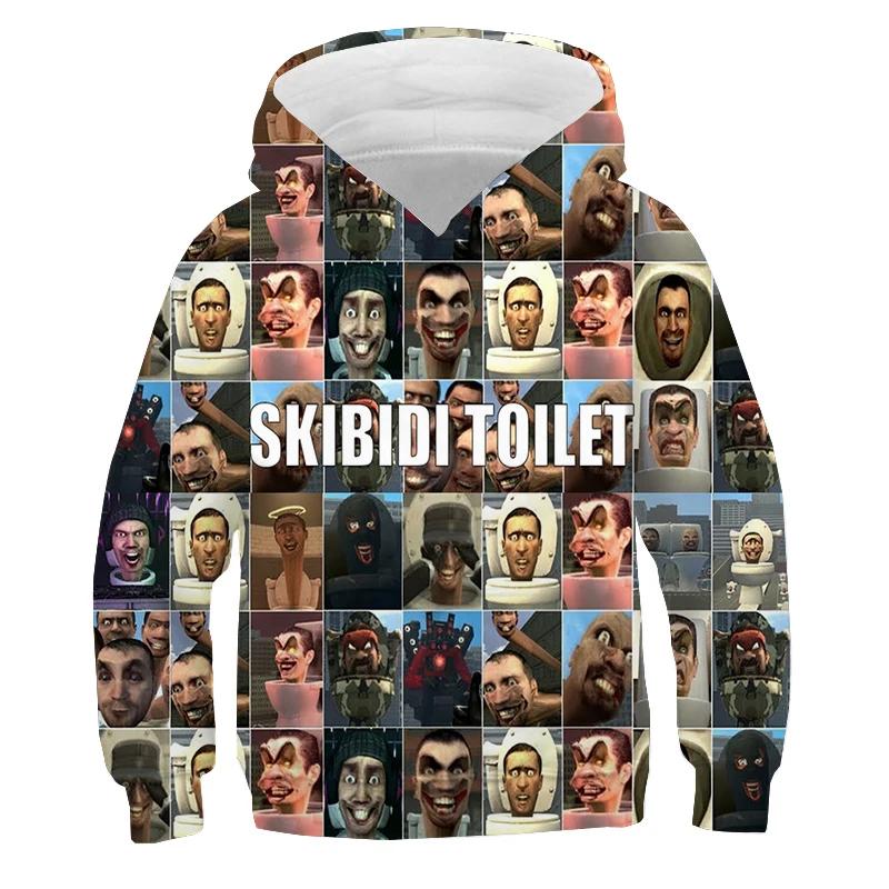 Bluza z nadrukiem Skibidi Toilet dla dzieci Jesień Zima Ubrania Dziecięca Bluza Titan Speakerman Bluzy dla chłopców Dziewczęcy Sweter z kapturem Cartoon