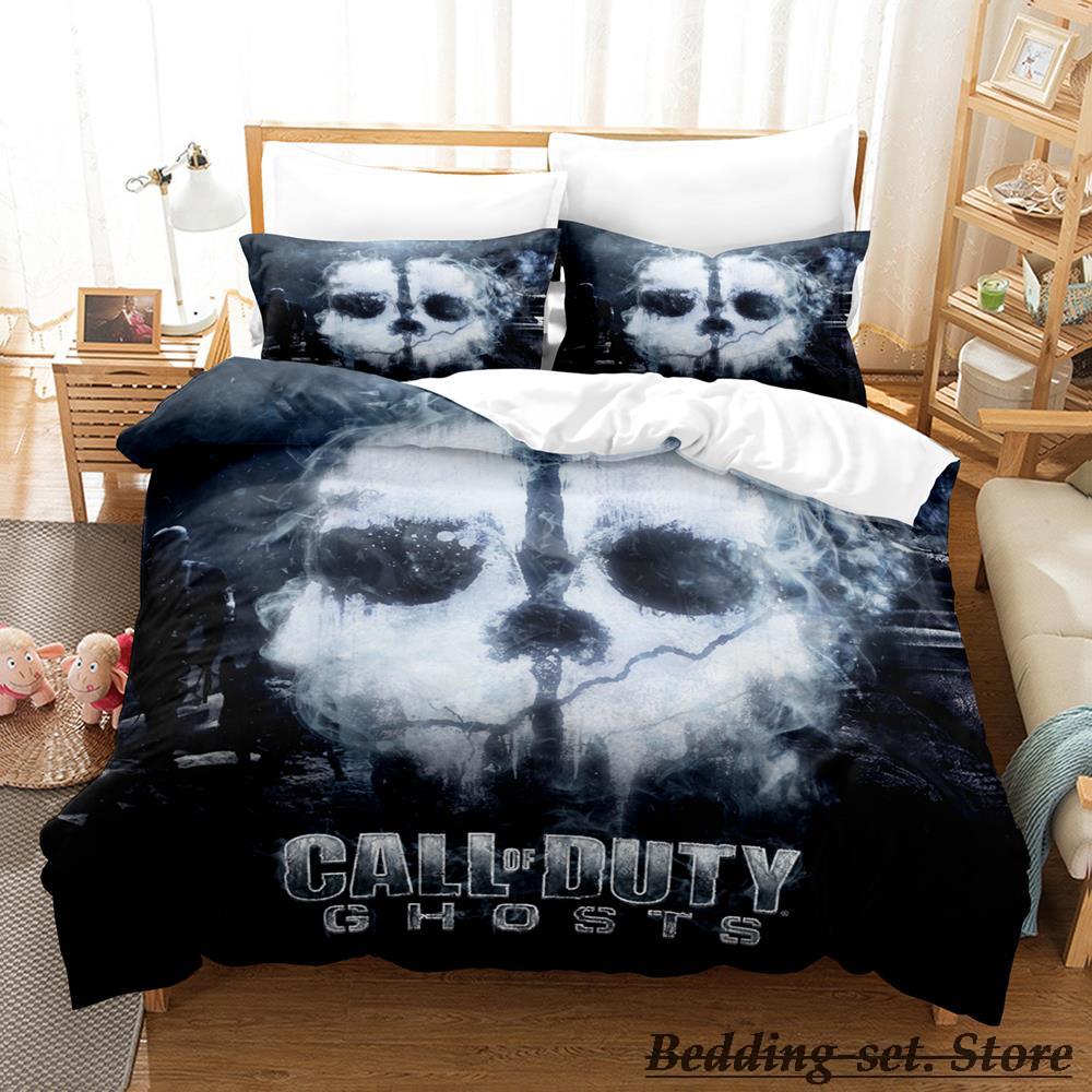 Παιχνίδι call of duty simon ghost riley Σετ κλινοσκεπασμάτων Κινούμενα σχέδια Anime σετ τριών τεμαχίων Υπνοδωμάτιο ενηλίκων παιδιών Σετ παπλωματοθήκης 3D Παιχνίδι σκοποβολής