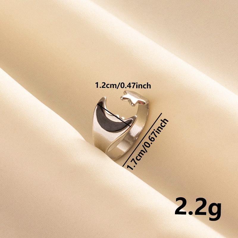 1/3pcs Korean Trendy Star Moon Combination Drip Oil Flower Ring for Woman Girls Party Jewelry Gifts Charm Fashion Accessories