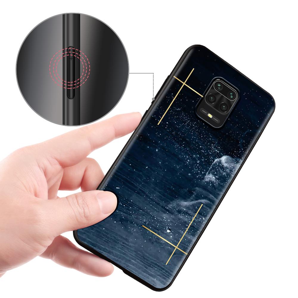 Schicke Marmor-Goldfolienhülle für Xiaomi Redmi Note 9S 9 8 10 11 Pro 9C 9A 7 8T 7A 8A 6A 6 10S Schwarze weiche Silikon-Telefonabdeckung Coque