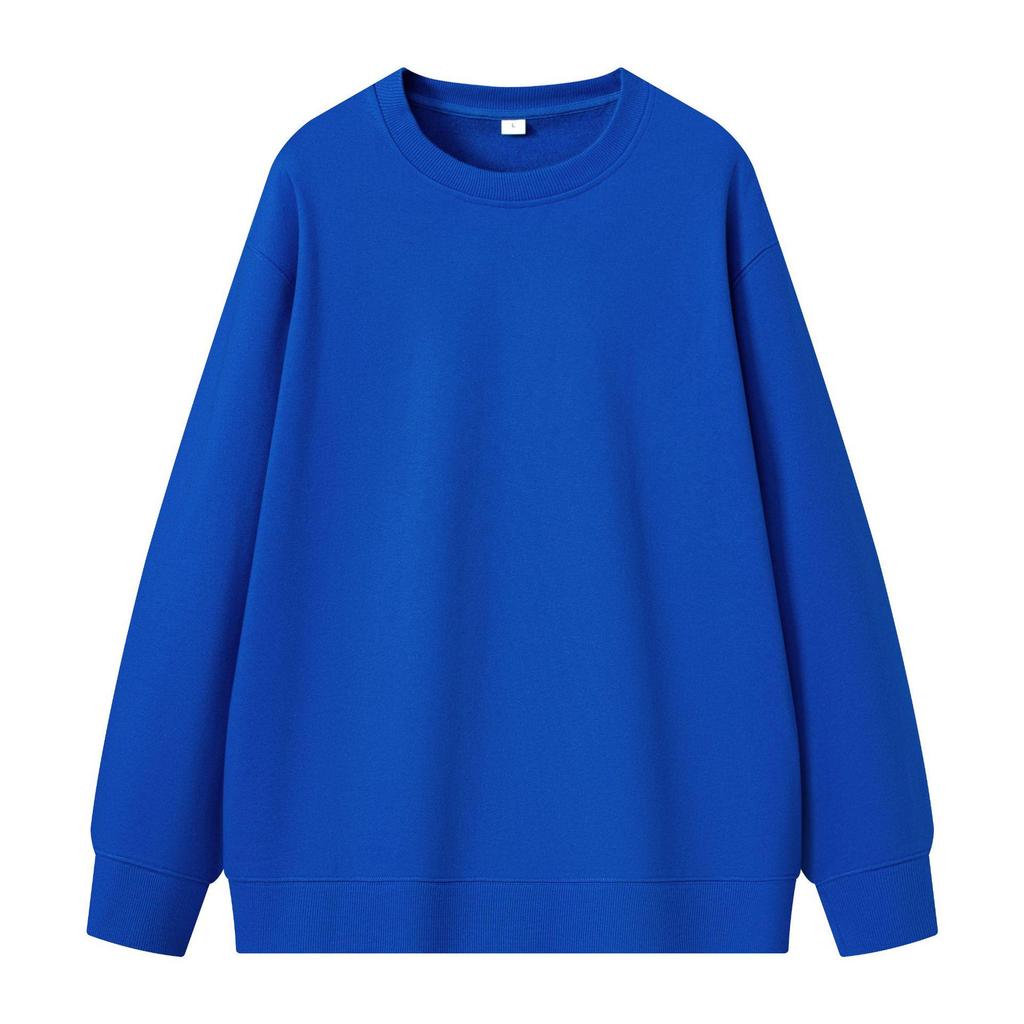 Unisex 430g Heavyweight Round Neck Sweatshirt - Solid Color, Basic Style, High-Quality Cotton Feel