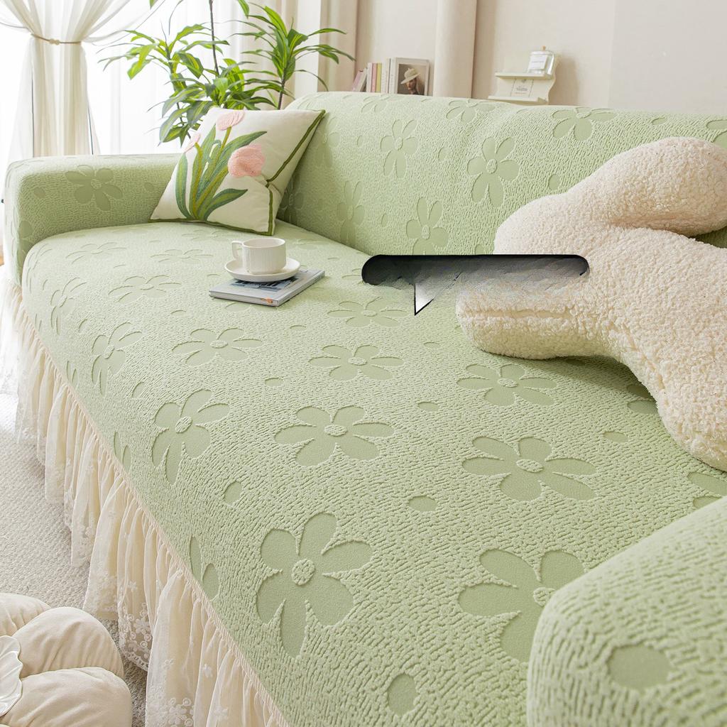 All Inclusive Anti Cat Scratching Polar Fleece Skirt Sofa Cover for All Seasons New High End Universal Protection Sofa Cover