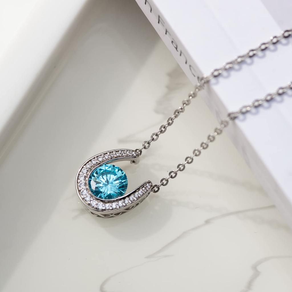 Naszyjnik dla Naszyjnik Podkowa na Listopad Popularny Najwyższej Jakości Srebrny Hipoalergiczny Prezent Urodzinowy [BYFDIY] Kobiety, Kobiety, Topaz, Wisiorek,