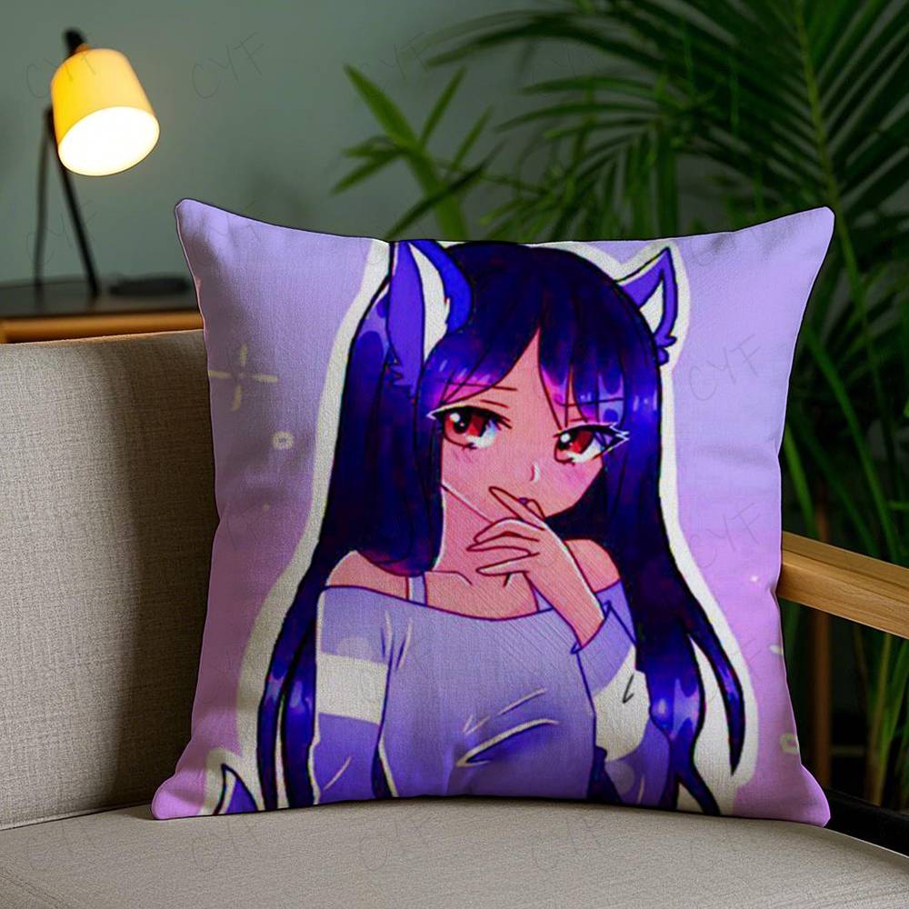 Aphmau Meow Anime Cats Pillow Case Safe Custom Photo Pillow, Anti-Fade Brushed Fleece Cushion, Maternal & Infant Safe. double sided printing:40X40cm