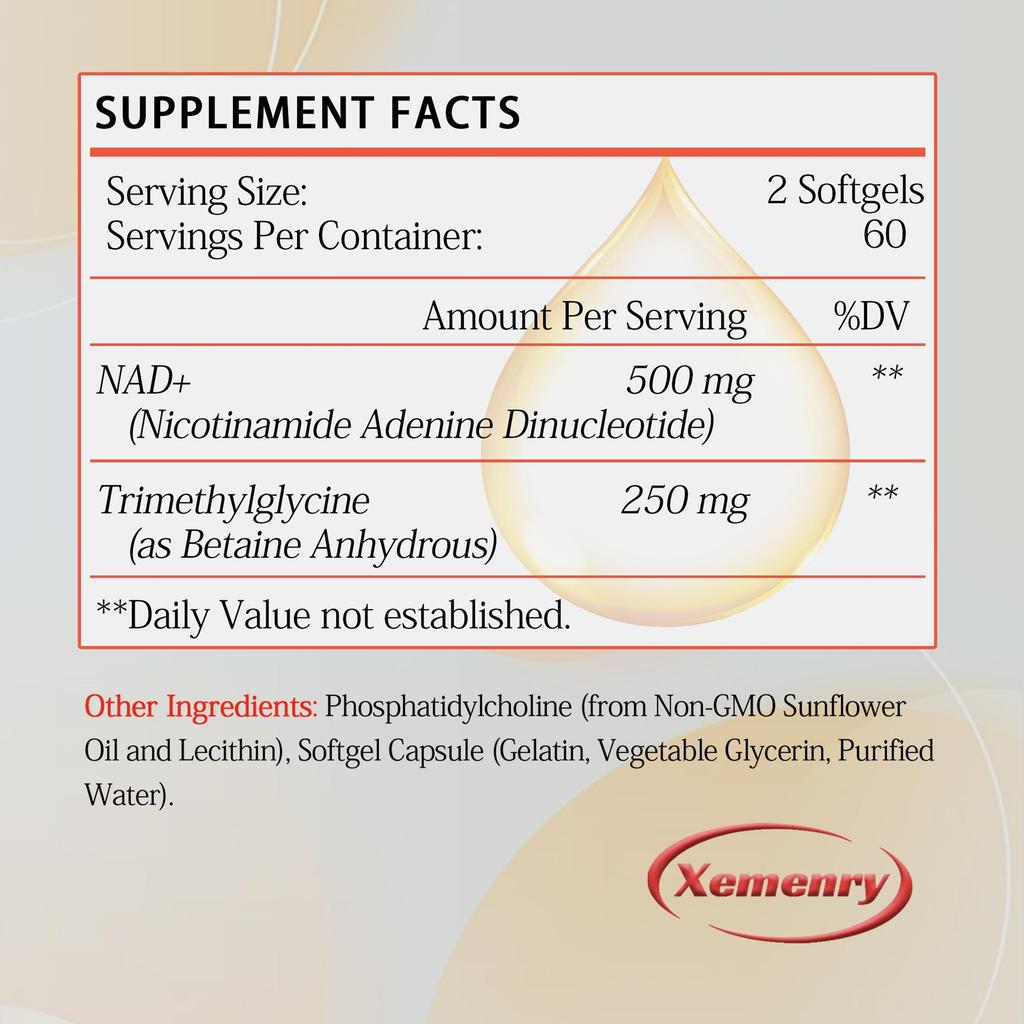 NAD+ - TMG, DNA Repair, Metabolism, Anti -aging, Focus Booster, Immune Support