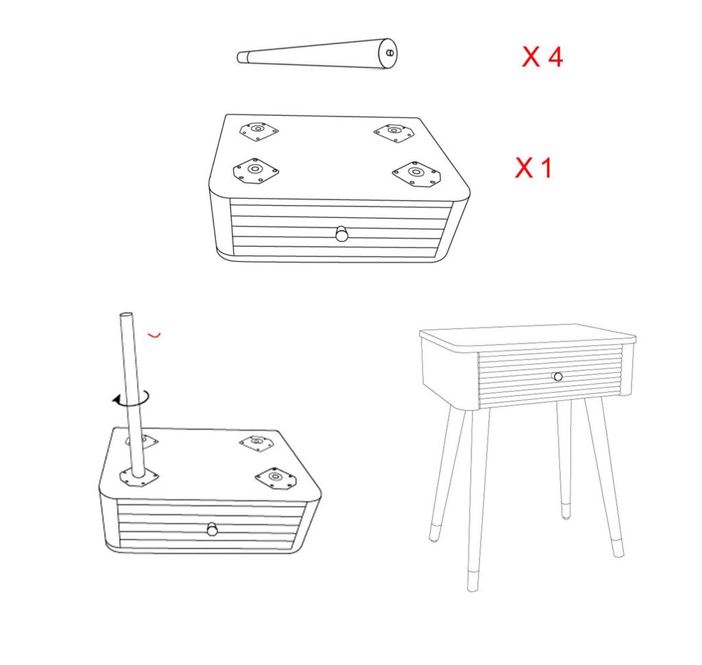 Bed Side Matera Cm 45X32X62
