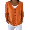Women's Solid Color Loose Knit Button Cardigan - Casual European & American Style 2025