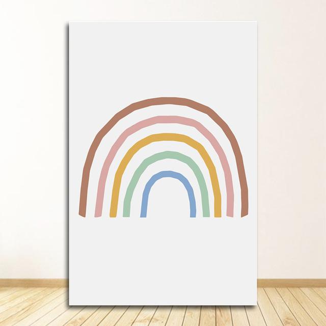 Kinderzimmer Wandkunst Pädagogisches Gemälde Dekoratives Bild ABC Poster Alphabet Nummer Poster und Drucke Regenbogen Leinwanddruck Baby