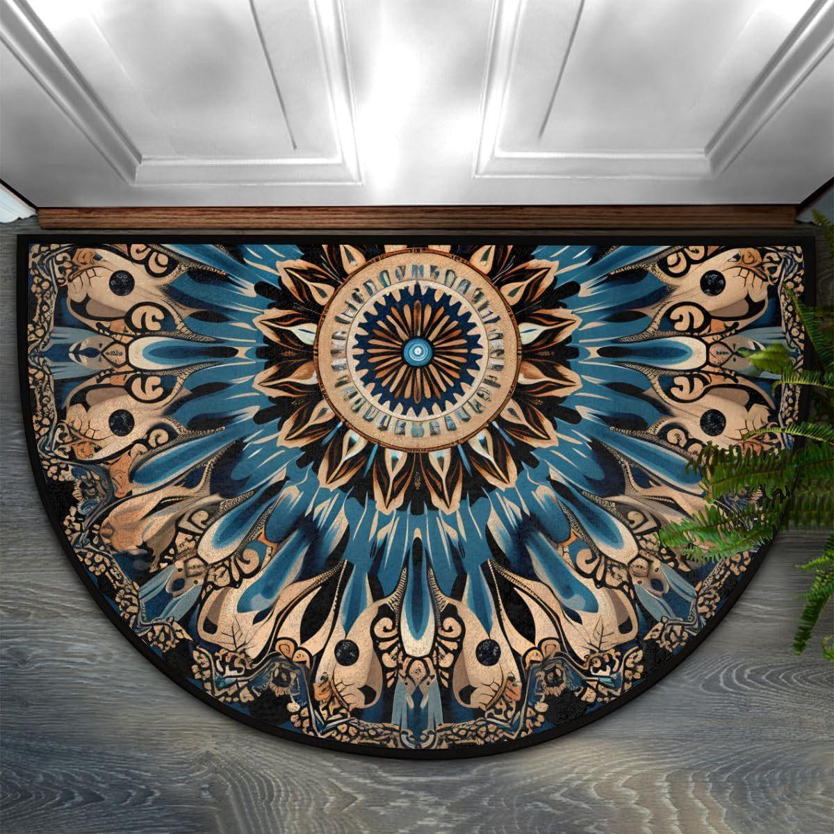 

Home Semi Circle Carpet Home Door Decoration Floor Mat Kitchen and Bathroom Floor Mat 40 * 60cm