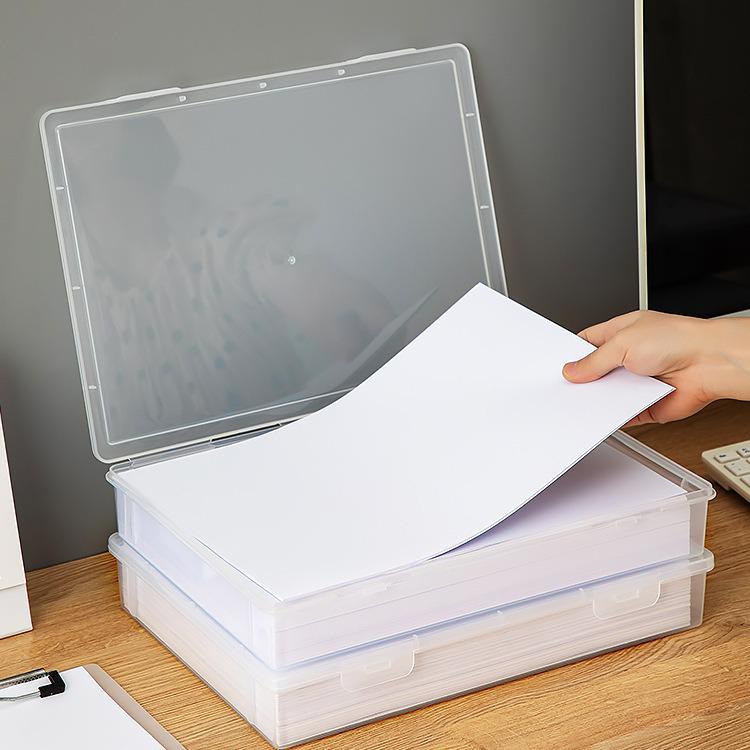 A4 Transparent Document Storage Box for Office Organization