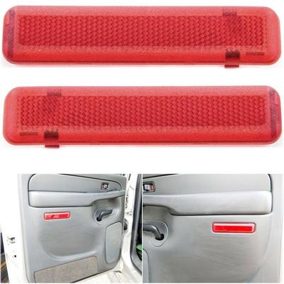 New 2x Red Lens Rear Inner Door Reflector Cover For Chevrolet GMC 15183155, 15183156
