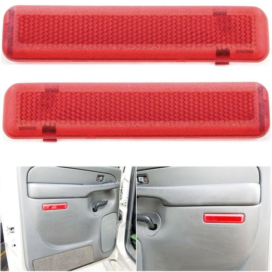 2x Red Lens Rear Inner Door Reflector Cover For Chevrolet GMC 15183155, 15183156
