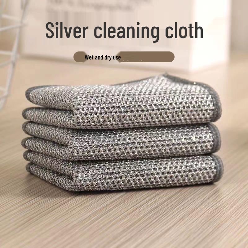 Non-Stick Steel Wool Dishwashing Cloth for Oil and Metal Cleaning