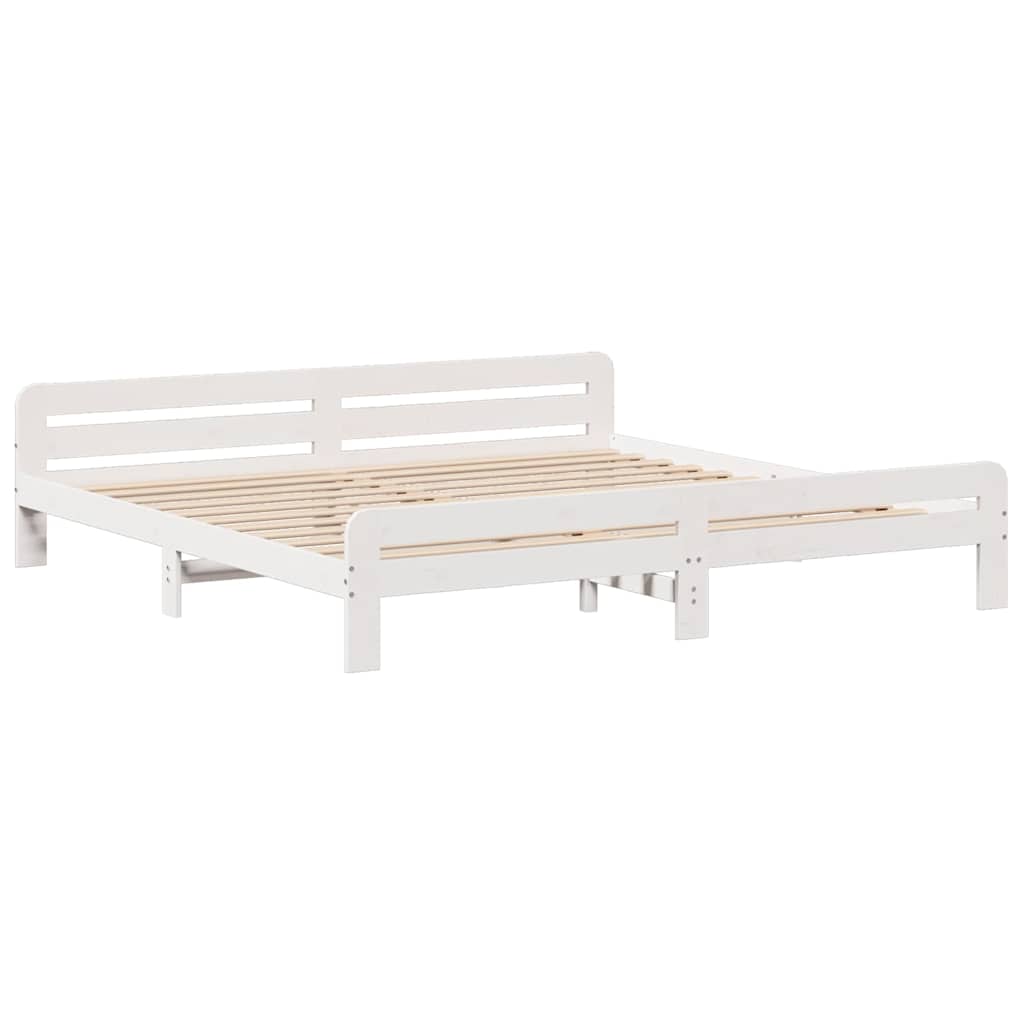 Solid Wood Bed without Mattress White 180x200 cm Pine Wood