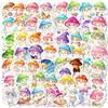 10/30/56PCS Cartoon Mushroom Man PVC Sticky Sticker Stationery DIY Children's Laptop Luggage Skateboard Decoration Scrapbooking