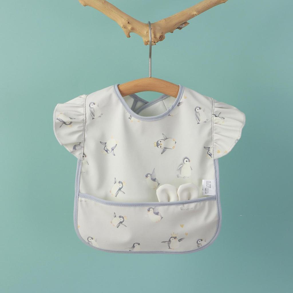 Waterproof Sleeveless Baby Feeding Bib - Lace, Stain-Proof Coverall for Infants & Toddlers