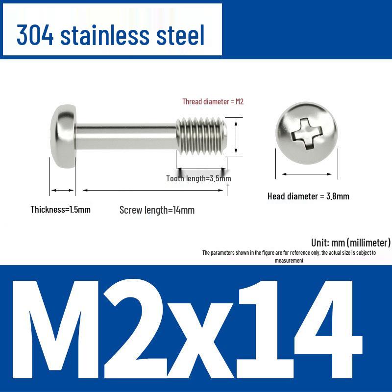 Yigu 304 Stainless Steel Phillips Round Head Captive Screws - M2/M3/M4 Half Thread Pan Head Machine Screws