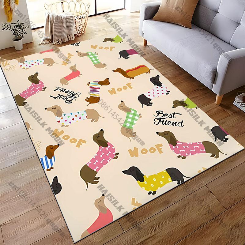 Lindos perros salchicha con disfraces alfombra Yoga sala de estar decoración de habitación alfombra para gatear niños felpudo alfombra de área alfombra de juegos