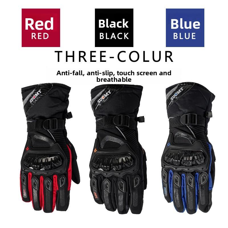 Motorcycle Waterproof Warm Winter Riding Gloves Locomotive Rider Anti-drop Off-road Thickened Long Gloves Men