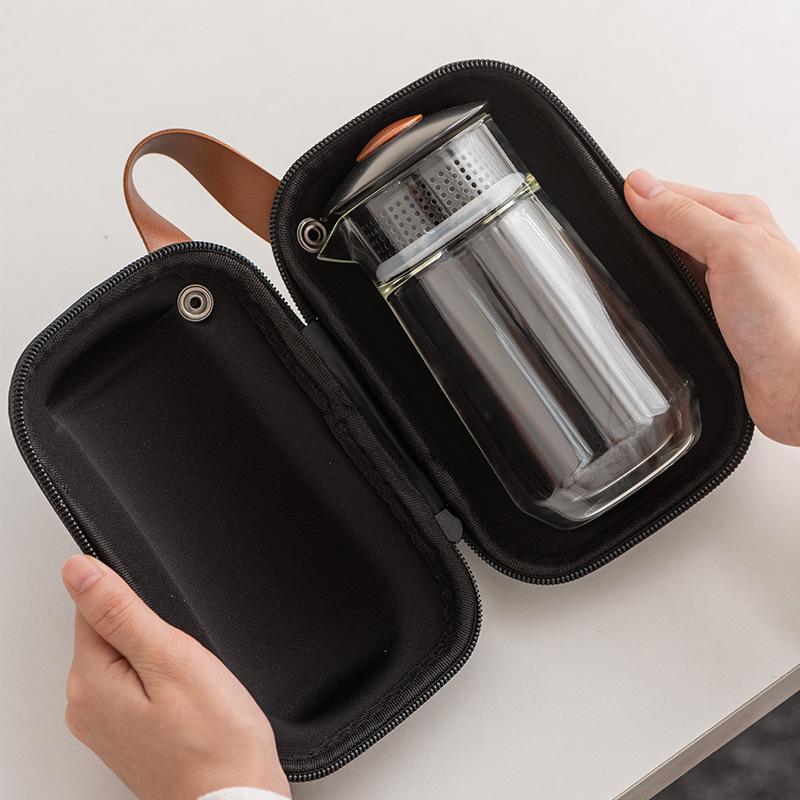 Yunde travel tea set ceramic one pot three cups event celebration souvenir high-end tea set outdoor tea maker