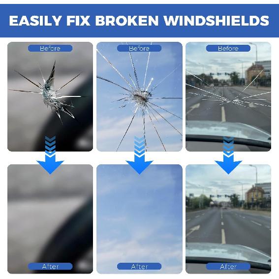 Windshield Repair Kit, Quick And Efficiency Glass Repair Fluid, Car Windshield Crack Repair Resin Kit For Fixing Chips, Bulls-Eye, Cracks And