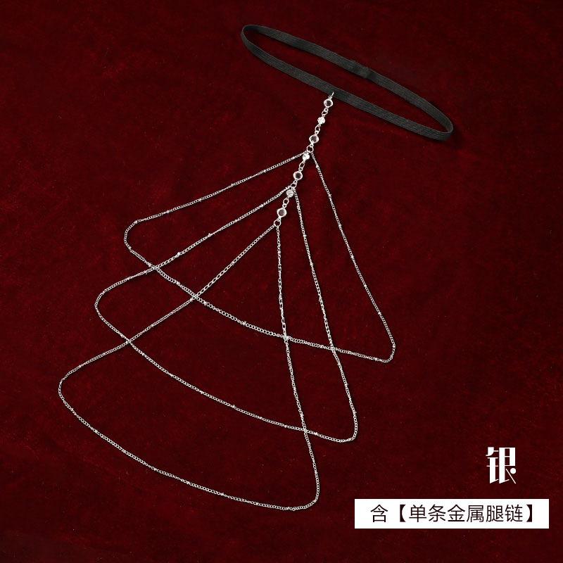 

Интернет знаменитость чистое желание мода универсальная трехслойная бахрома стразы нога цепь сексуальное нижнее белье аксессуары сексуальный сплав цепочка кулон one size fits all серебряный