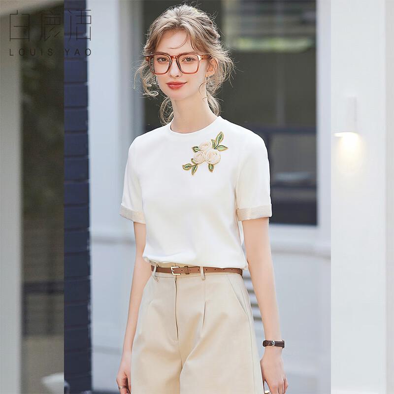 Bailuyu Floral Decor Short Sleeve T-Shirt 39