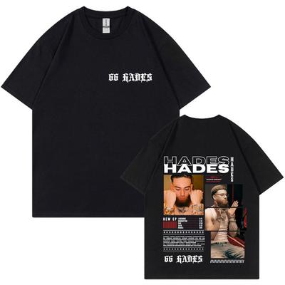 Rapper Hades 66 Album Double Sided Print T Shrit Sports Short Sleeve Summer Cotton Mens Tshirt Casual Y2K Clothes Tee Fans Gift