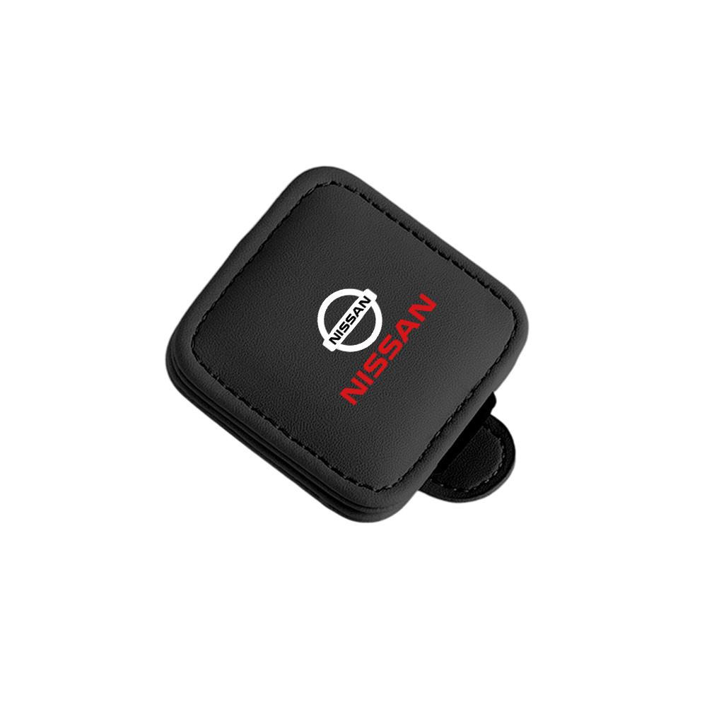CGCBZC1 Auto Leder Brillenclip Sonnenblende Sonnenbrillen Aufbewahrung Befestigung für Nissan GTR Nismo Qashqai Leaf XTrail Tiida Kicks Versa Juke