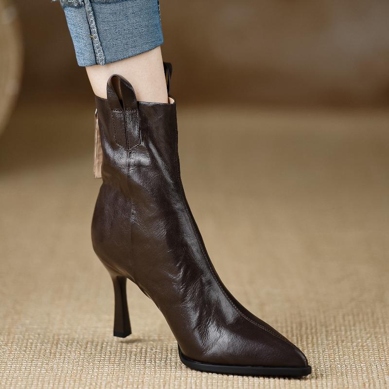 Sexy Spitzschuh High Heels Stiefeletten Damenschuhe Designer 2025 Winter Elegant Chelsea Boots Partykleid Damenpumps