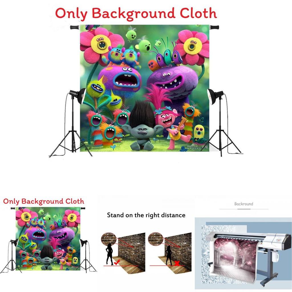 Fundo Fotográfico de Natal Trolls World Tour Para Estúdio de Fotografia Infantil Decoração Criativa