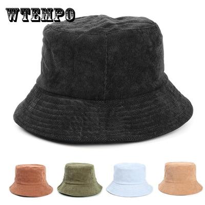 Chapeau bob en velours côtelé – Élégant chapeau de pêcheur toutes saisons avec béret décoratif, léger