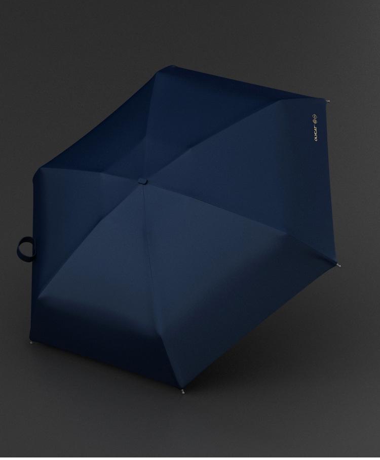 Guarda-chuva Feminino OLYCAT: Uso Duplo, Proteção UV, Portátil, Design Compacto Dobrável em Cinco Partes para Sol e Chuva com Revestimento Preto.