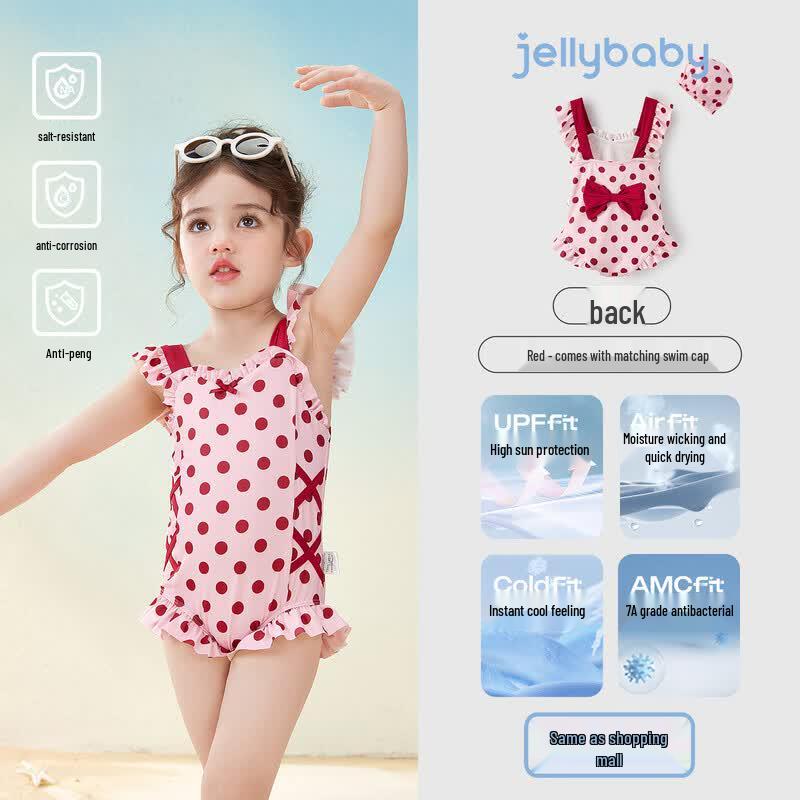 JELLYBABY Girls' One-Piece Sun-Protective Swimsuit