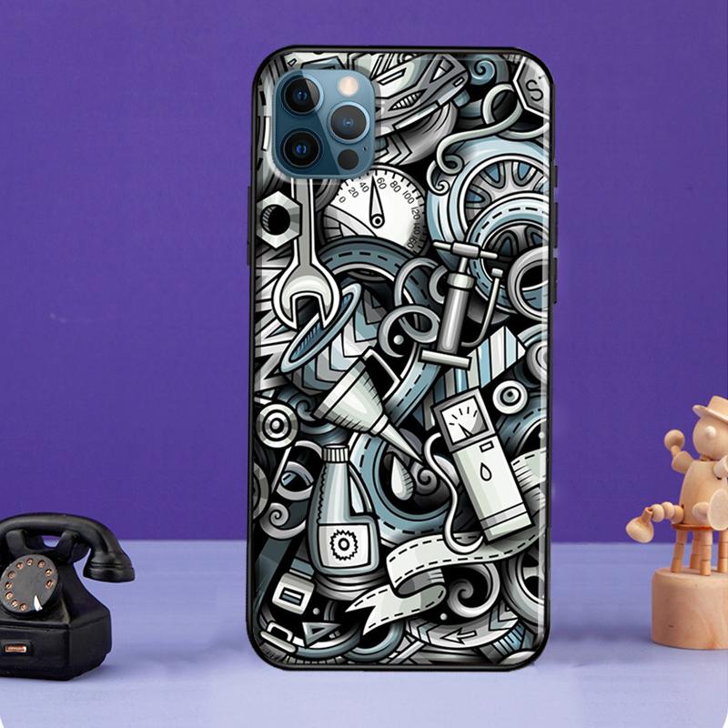 

Автомобильные запасные части, чехол для двигателя автомобиля для iPhone 13 11 14 Pro Max 12 mini, полный чехол для iPhone XR XS Max X 7 8 Plus SE 2020 iPhone 7